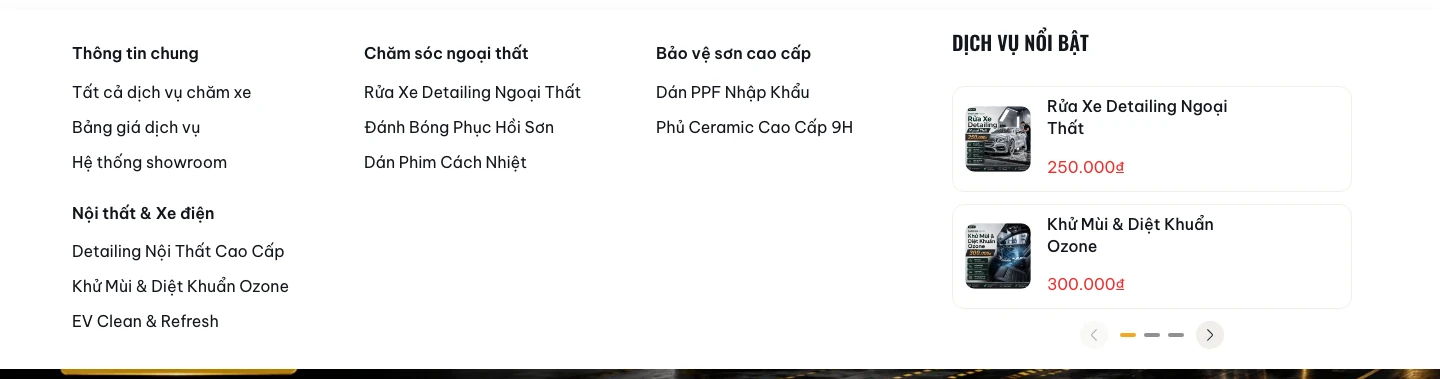 Mega-menu mở khi trỏ chuột vào một mục menu cấp 1.